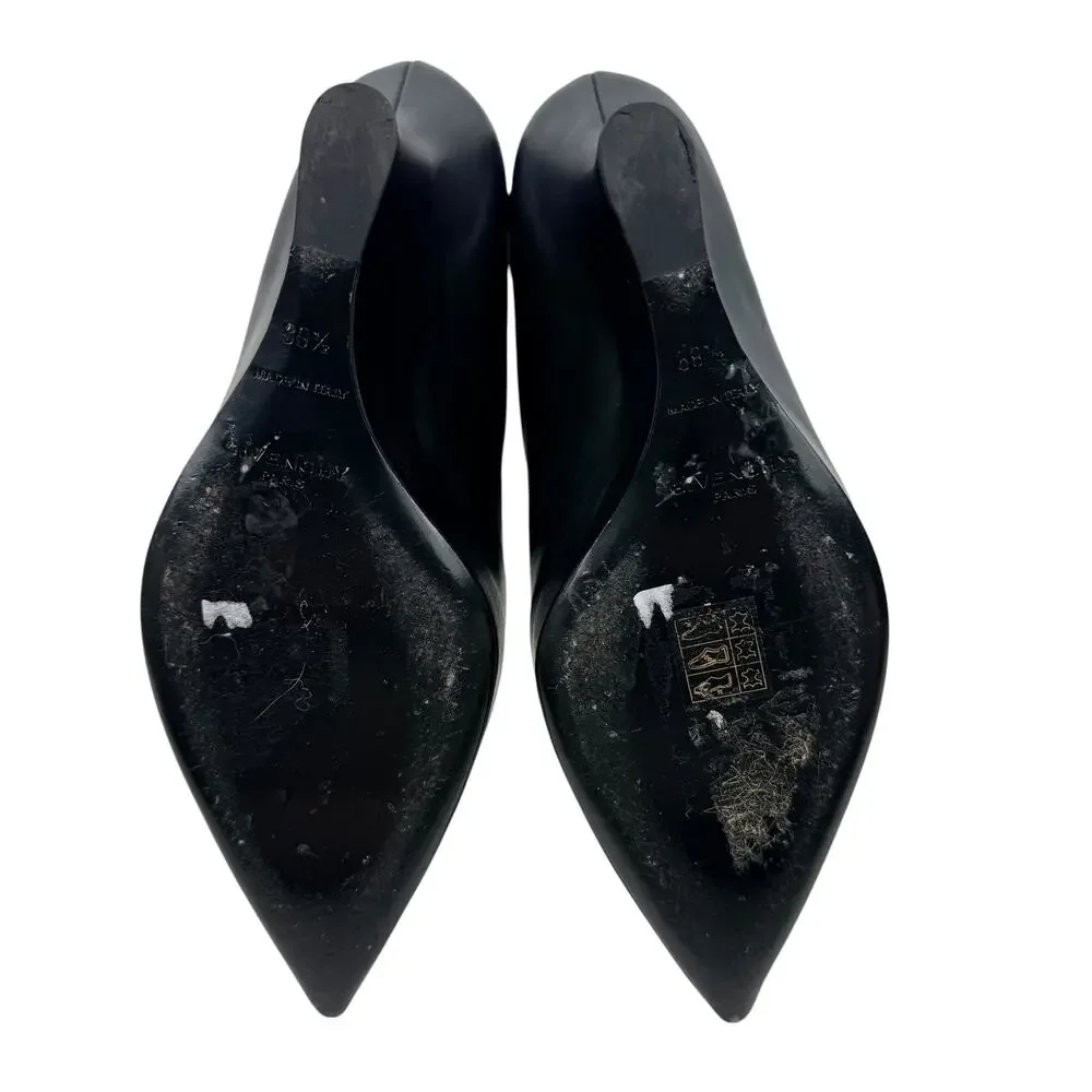 Givenchy G Lock Hidden Wedge Leather Ankle Boots Black Size 39.5